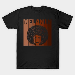 Melanin, afro, black woman, African American, Black Girl Magic T-Shirt